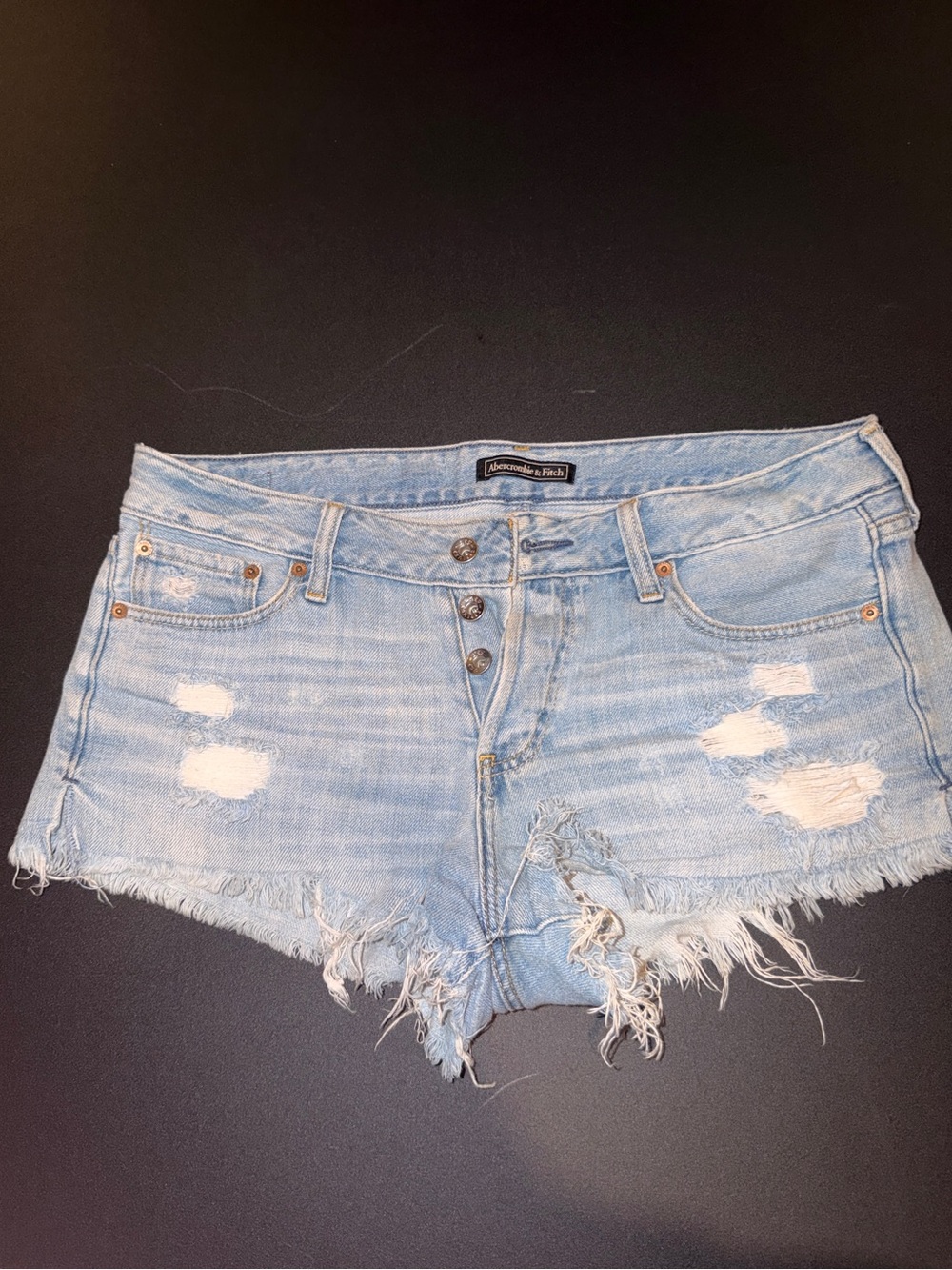 Abercrombie & Fitch Cheeky Distressed Denim Short Shorts